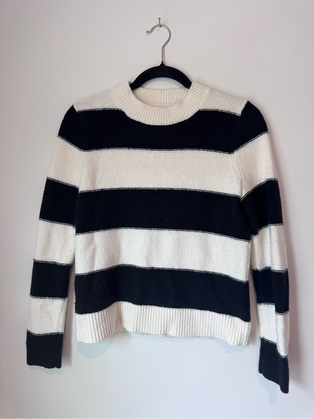 Banana Republic Crewneck Black and White Striped Women's Sweater